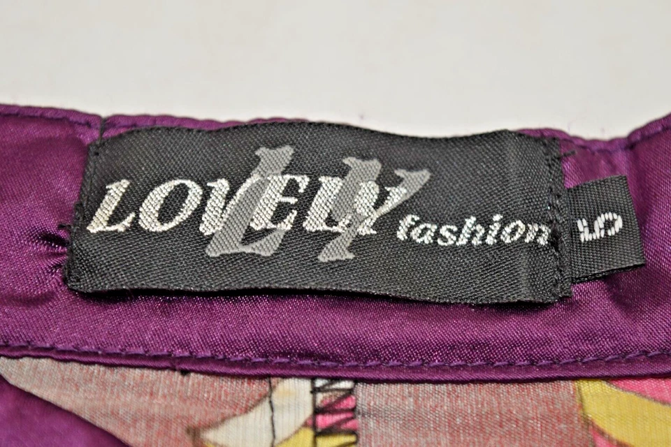 Vestido túnica de colección talla S/M años 70 precioso moda púrpura mariposa jardín caleidoscopio Foto 2 de 4