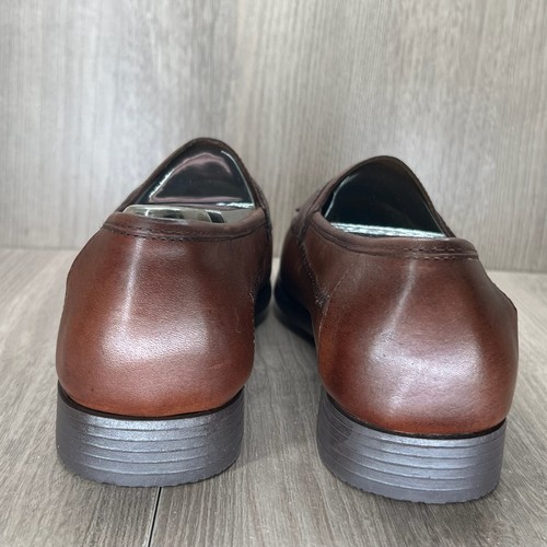 Giorgio Brutini scarpe mocassino uomo 12D intrecciate vera pelle nappa slip on marrone - Foto 5 di 10