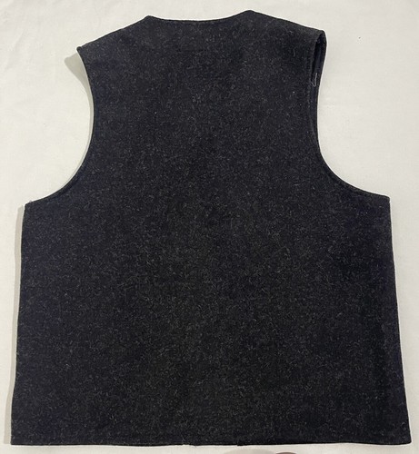 VTG Filson Mackinaw Vest Charcoal Gray Virgin Wool Button Front Style 20 Size 42 - Picture 6 of 6