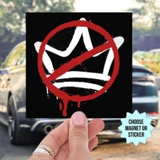No Kings in America Car Magnet | Bumper Sticker | Reject Kings Since 1776