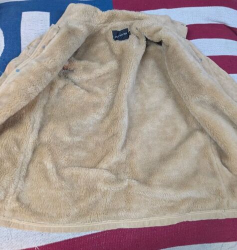 Vintage 70s JC Penney Leather Suede Jacket Coat Sherpa Lined Size 42 L USA Made - Picture 3 of 7