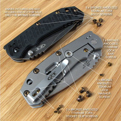 Zero Tolerance ZT0550 550 0550 ZT Knife 10PC Titanium Torx Screws