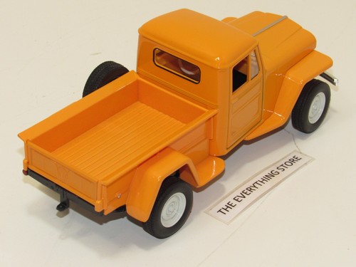 WELLY 1947 JEEP WILLYS PICKUP 1:24 SCALE BRIGHT ORANGE FREE USA SHIP - Picture 2 of 4
