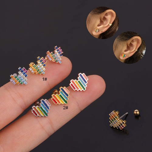 1PC Heart Shaped Cartilage Stud earring 