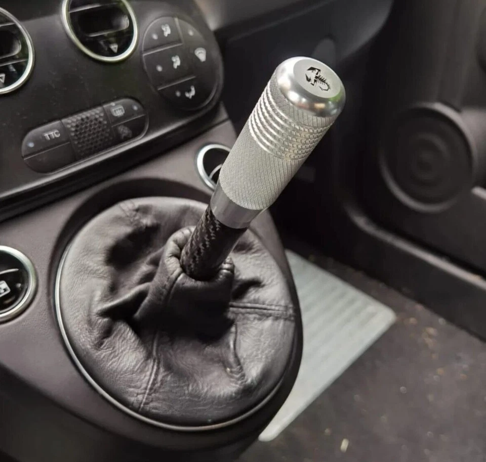 RLTECHDESIGN Pomello carbonio Abarth 500 595 695 gear carbon fiber aluminium knob shift SLIM