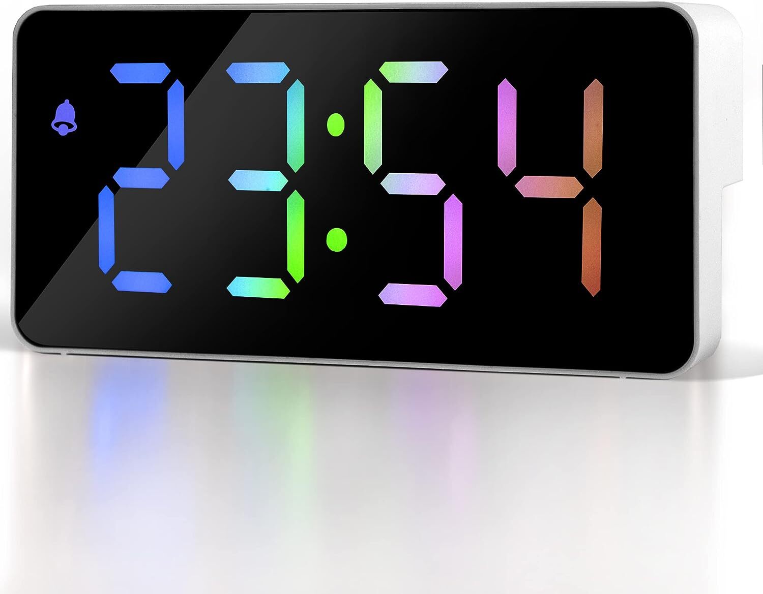 Betus Rainbow Digital Alarm Clock - Compact Modern Desk Clock Large RGB Display