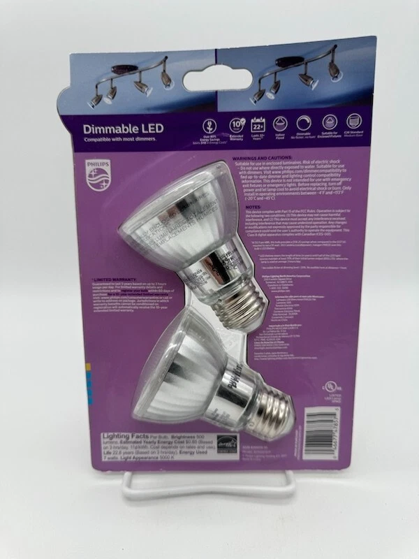 Philips Dimmable LED Daylight 7w LED Indoor Par 20 Flood Light Bulbs 2 Pack New - Image 2 of 2