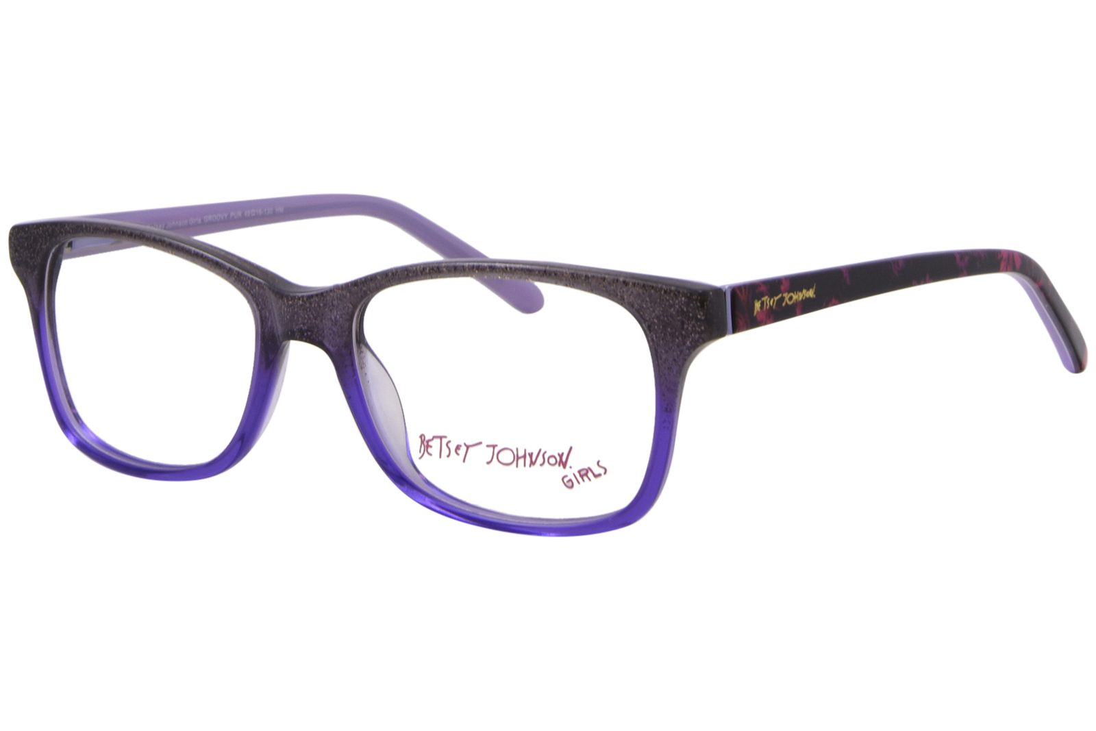 Betsey Johnson Groovy PUR Eyeglasses Youth Kids Girls PurpleMulti Full Rim 49mm 17490₽