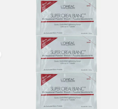 (3 pcs) L'OREAL Super Oreal Blanc Professional Powder Bleach 1.13 oz