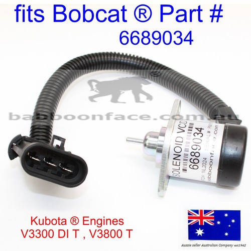 fits Bobcat FUEL Shut Off Solenoid 6689034 T250 T300 T320 T750 T770 T870 A300 - Picture 5 of 8