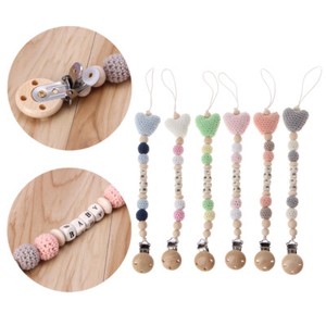 Wooden-Bead-Dummy-Clips-Holder-Pacifier-Clips-Soother-Chains-Baby-Teething-Toy
