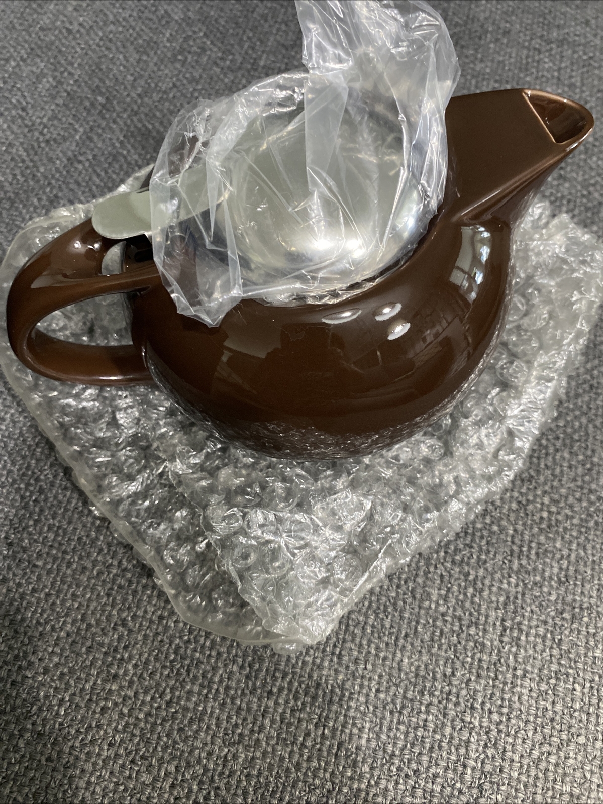 TEAVANA BROWN CERAMIC TEAPOT 24 OZ STAINLESS TOP & STRAINER NIB eBay