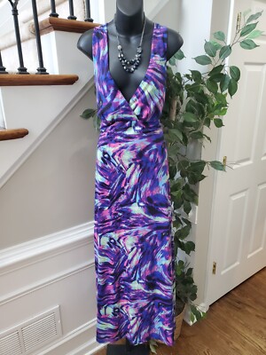 tie dye v neck maxi dress