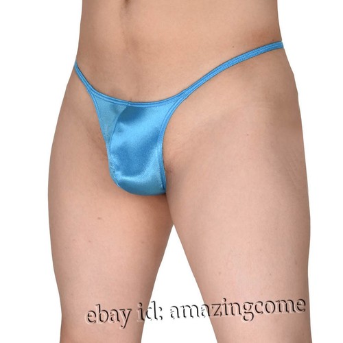 Men Shiny Micro Thong Underwear Male Penis Pouch String Tangas Lingerie T-Back - Picture 14 of 15
