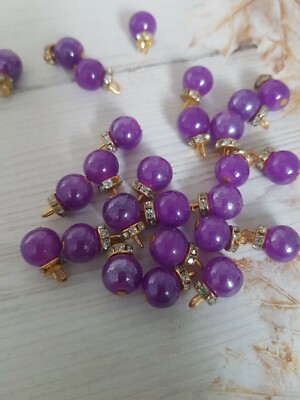 15mm ausgefallen Perlen Stil LILA Edelstein Kleid Mantel Knopf zum Aufnähen Schmuck Strass