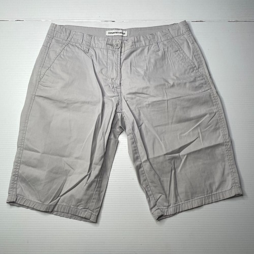 Country Road Canvas Chino Shorts Womens Size 6 Waist Grey Casual Style Fashion