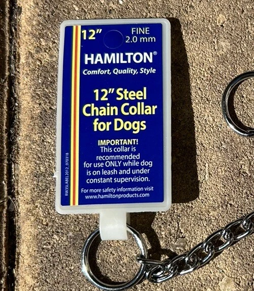 Collar de acero para mascotas perros 12” pulgadas HAMILTON NUEVO fino 2,0 mm Foto 2 de 3