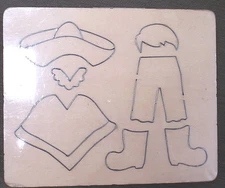 Cross Cuts Die Mexico Wood Paper Doll Sombrero Clothing Baja Poncho Blanket Boot