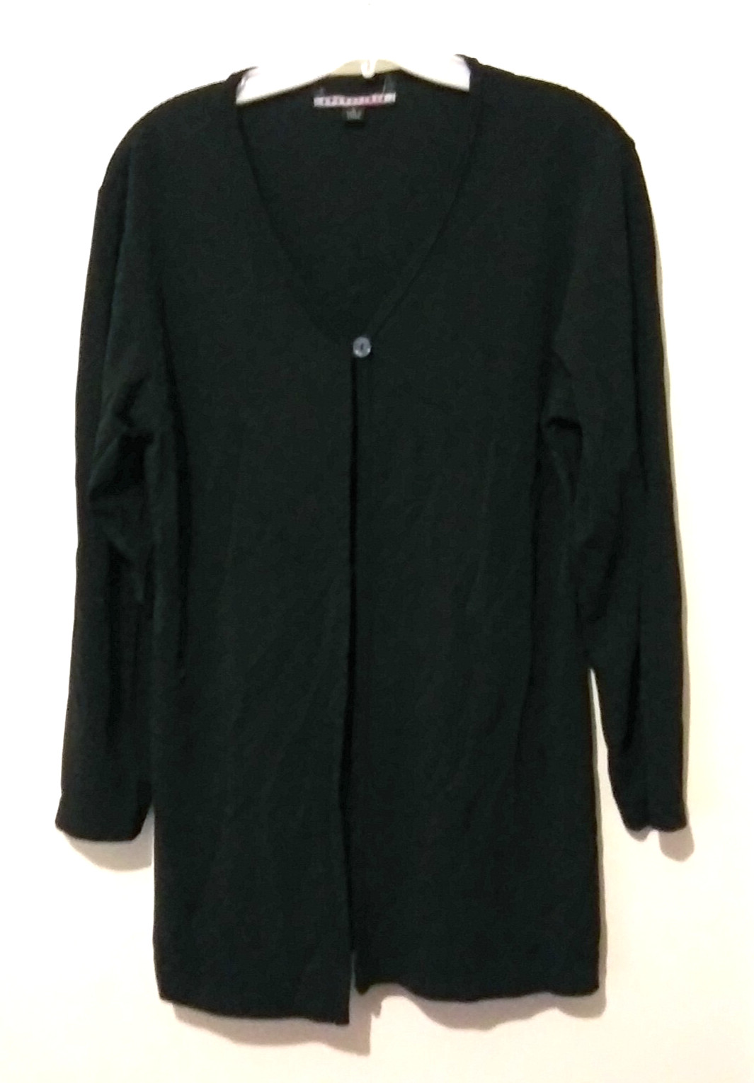 Essentials Black Sheer Single Button Cover Top Sh… - image 1