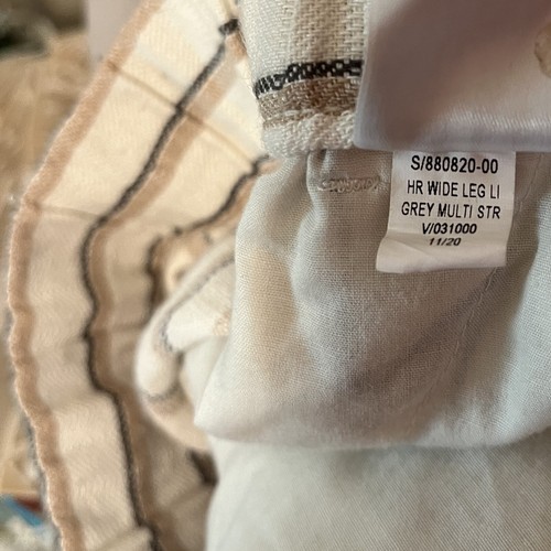 OLD NAVY Linen Blend Wide Leg Pants Women's Size L Grey Multi Stripe Beach BOHO - Picture 15 of 18