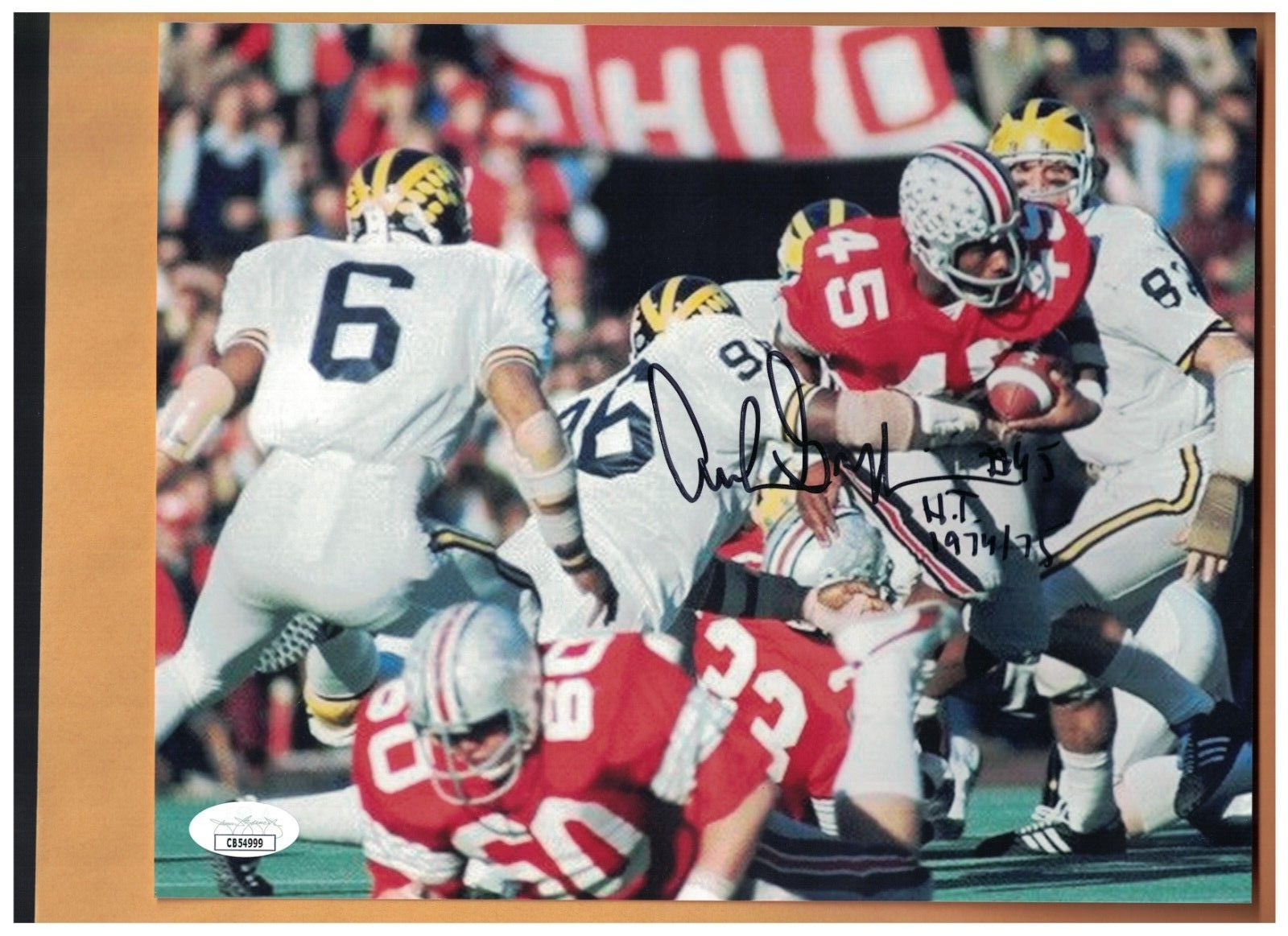 Archie Griffin Autographed Signed Ohio State Buckeyes 8X10 PHOTO MICHIGAN JSA AU 
