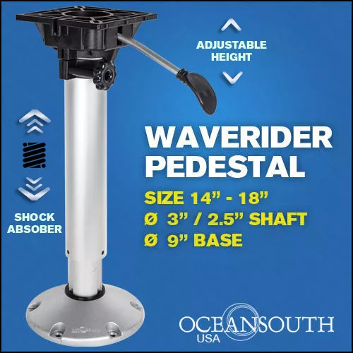 Shock Absorbing Adjustable Waverider Boat Seat Pedestal 14 18