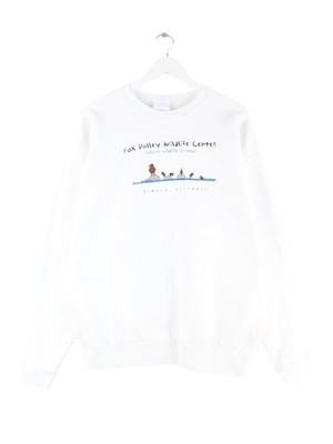 Hanes Print Sweater Weiß L Herren