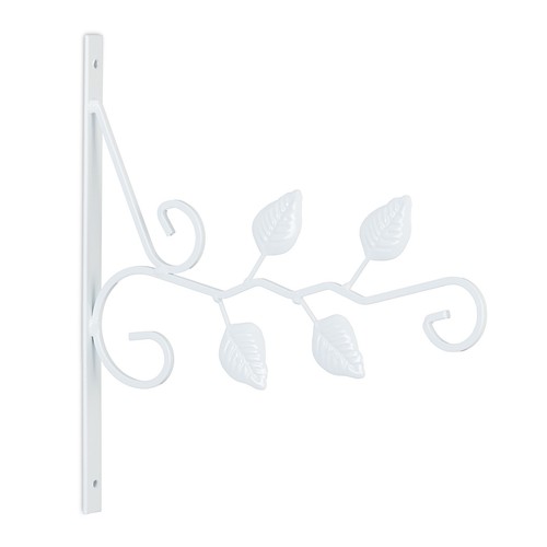 Blumenampel Halterung Wandblumenhalter Topfwandhalterung Ampelhaken Blätter weiß - Bild 8 von 8