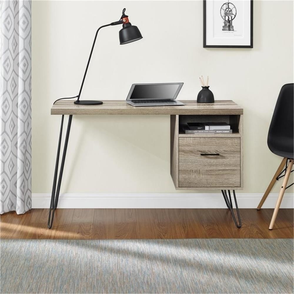 Altra Furniture Landon Writing Desk in Sonoma Oak and Gunmet