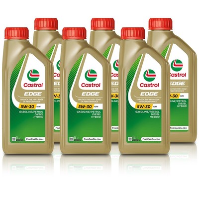 6x 1L LITER CASTROL EDGE 5W-30 A5/B5 MOTOR-ÖL MOTOREN-ÖL 50020825