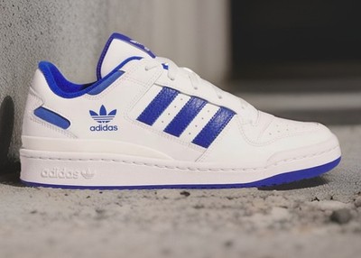 Adidas Originals Forum Low CL in Core White / Royal Blue 6.5 Men s / 8 Women s 
