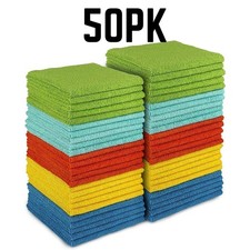 Microfiber Cleaning Cloth Set of 50 Towel Rag Car Polishing Detailing No-Scratch