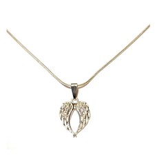 Angel Wing Heart Necklace Silver Plated Guardian Angel Mothers Day Gift 20