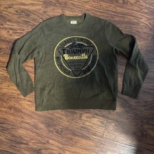 Triumph Motorcycles Bonneville Lucky Brand Olive Long Sleeve Sweater Men Sz XL