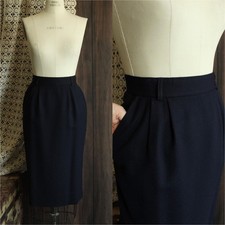 Vintage 1990s Pencil Skirt with Pockets, Evan Picone Blue Knee Length, Size 6