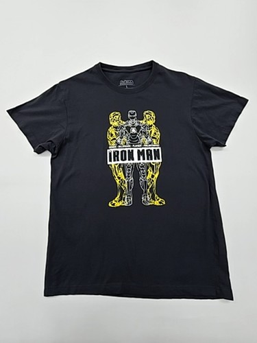 Friking Men's Black Iron Man Graphic T-Shirt Size L Regular