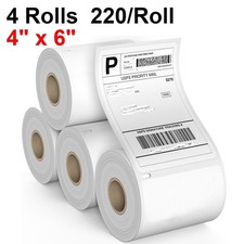 4 Rolls 4x6 Thermal Shipping Labels 220/Roll Compatible with Dymo 4XL 1744907