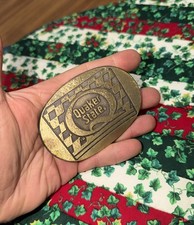 Vintage Quaker State Motor Oil Racing Car Truck 1980s Belt Buckle - READ