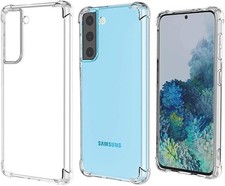 Samsung S21 Plus Case with Screen Protector, Transparent Shockproof Slim Cover