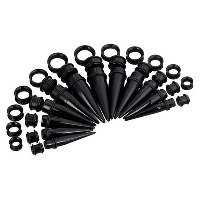 Oyaface 36 Pieces Ear Stretching Piercing Kit Acrylic Tapers Silicone Tunnels...