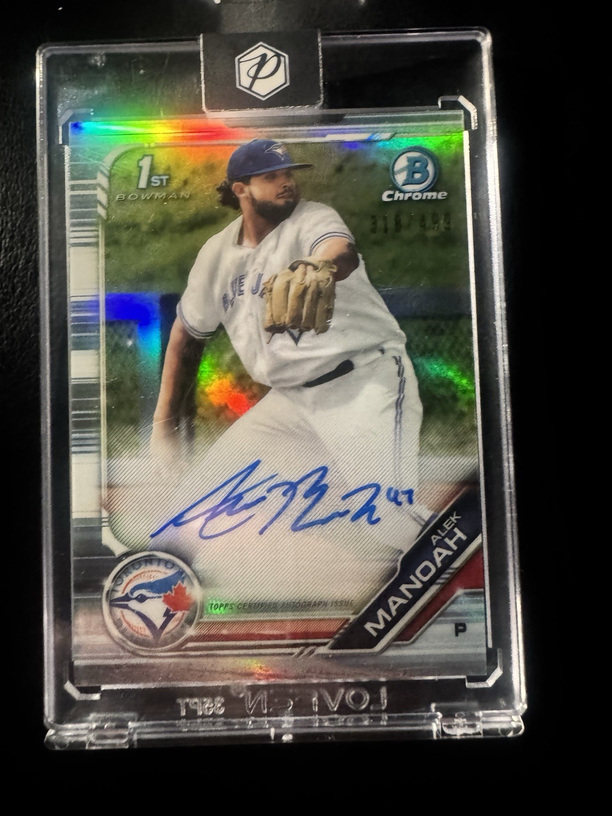 2019 Bowman Chrome Autographs Alek Manoah Refractor /499 (AU, RC)