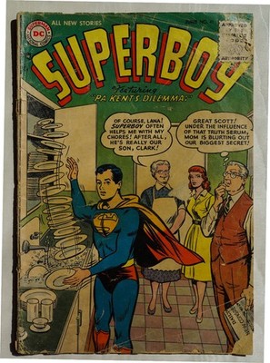 Superboy 41 Vintage Late Golden Age DC Comics Curt Swan Pa Kent's Dilemma 1955
