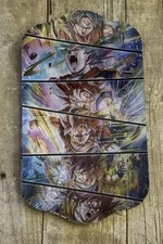Dragon Ball Z  Characters Custom 9”x6” Rolling Tray W/ Holographic Magnetic Lid