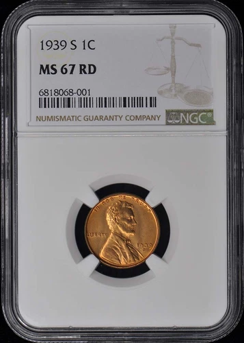 1939-S Wheat Reverse Lincoln Cent 1C NGC MS67RD