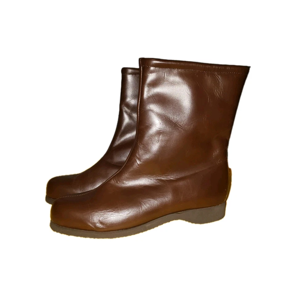 Nuevo de Lote Antiguo Talla 9wBoots De Colección Años 70 Hush Puppies Cremallera Lateral Imitación Sherpa Forrado Zapatos para Mujer Foto 3 de 4