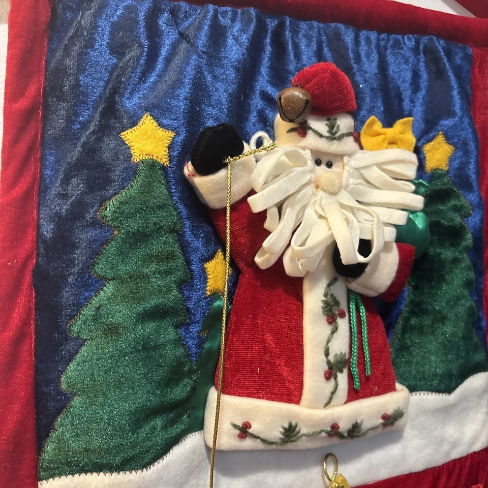 De Colección Terciopelo Navidad Adviento Calendario Santa Cuenta Regresiva Estrella Colgante de Pared Dan Dee Foto 4 de 4