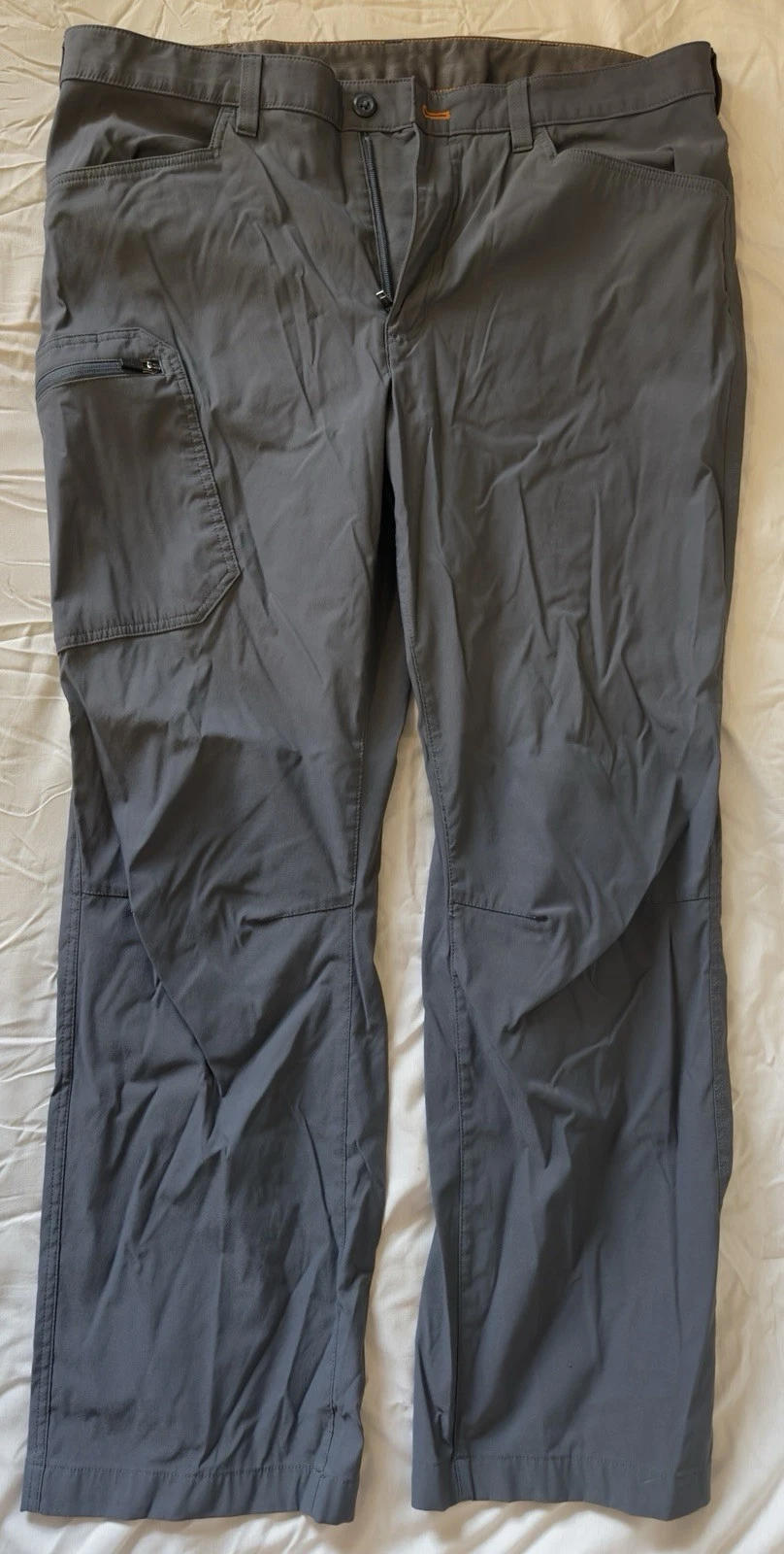 Eddie Bauer Tech Pants Mens 38x30 Gray Nylon Stretch Hiking Outdoor Travel
