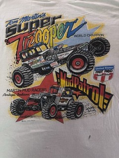 Vintage 1992 T Shirt White USHRA XL Tom Martin Mud Racer Portage Indiana