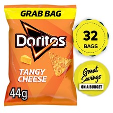 Doritos Tortilla Chips Tangy Cheese Sharing Snacks 32 Bags x 44g