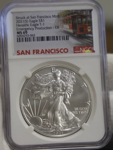 2021 (S) US Silver Eagle $1 NGC MS69 Type 1 Emergency Pro. Philadelphia
